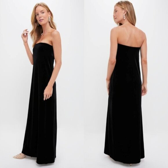 Tuckernuck NEW Velvet Sonya Elegant Strapless Formal Black Maxi Dress Size S - Picture 2 of 11